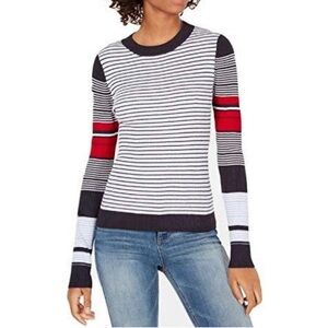 Freshman 1996 Striped Knit Sweater Top Color Block Long Sleeve Size XL